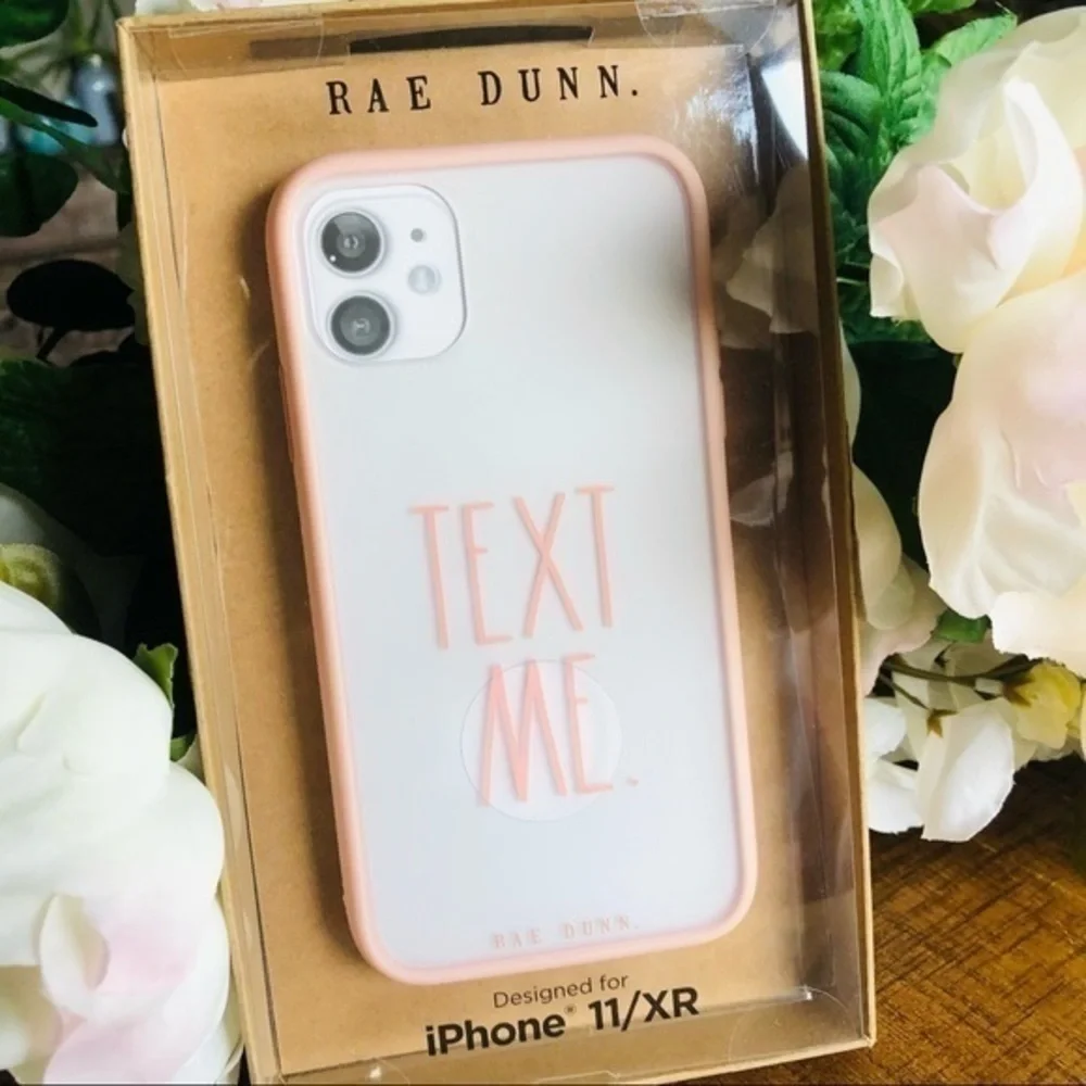 Rae Dunn “Text Me” iPhone 11 / XR Case Pink White NWT